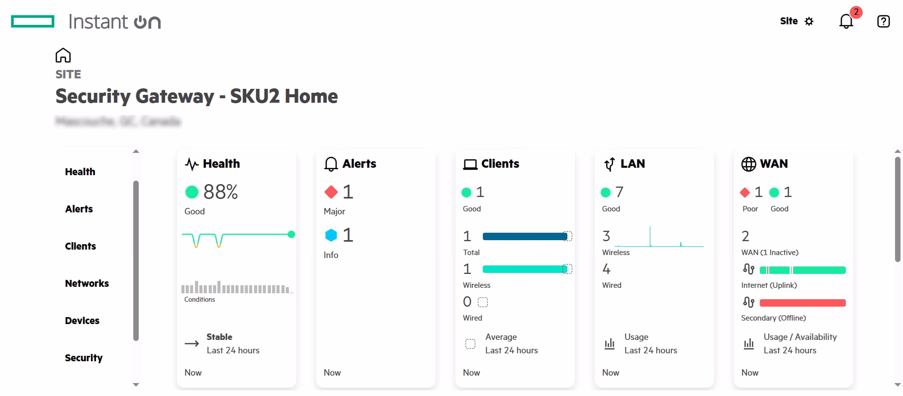 Centralized Management Dashboard Instant On