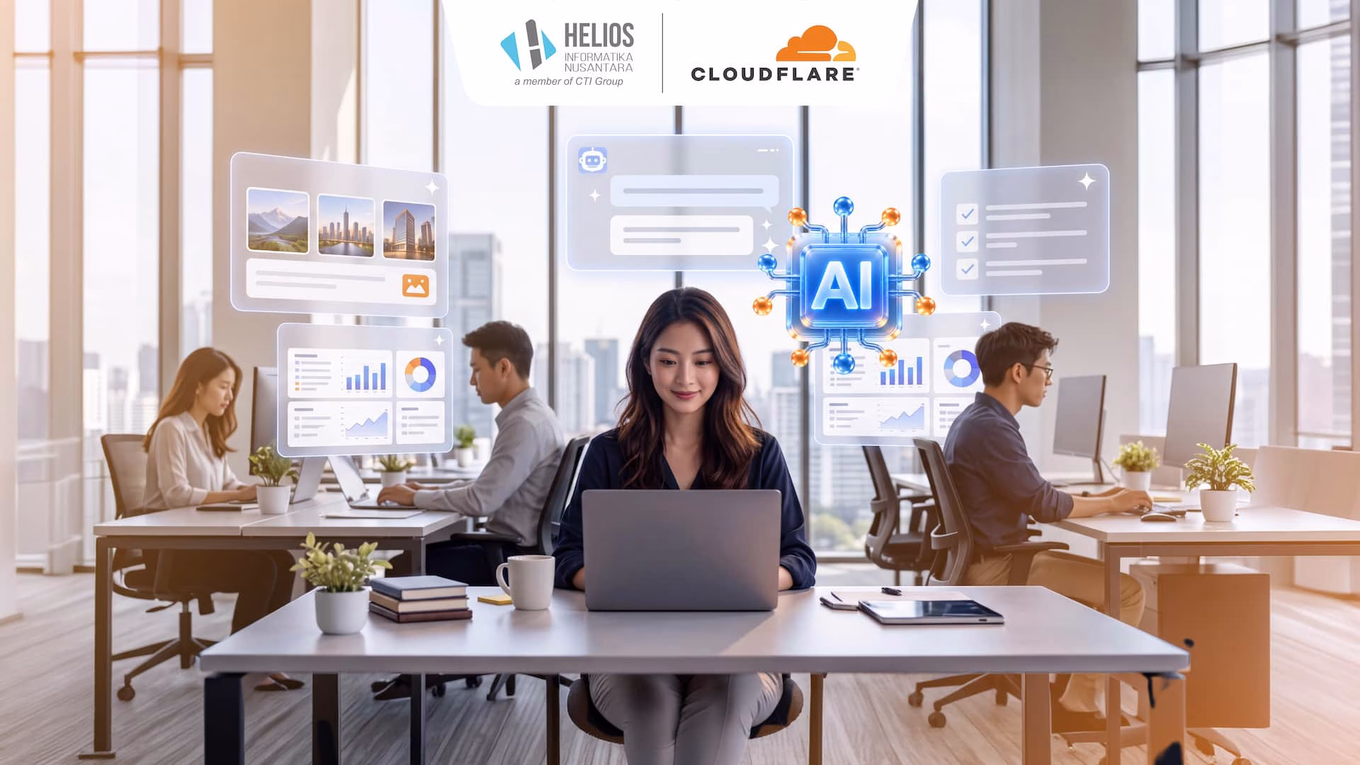 Cloudflare AI Security untuk keamanan aplikasi Helios Informatika